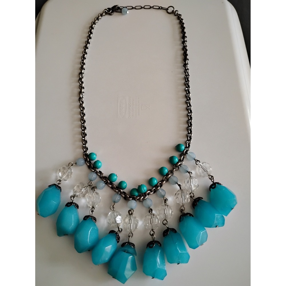 š©µVintage American Eagle Y2K Boho Retro 90s Indie Beaded Statement Necklace - Picture 2 of 6